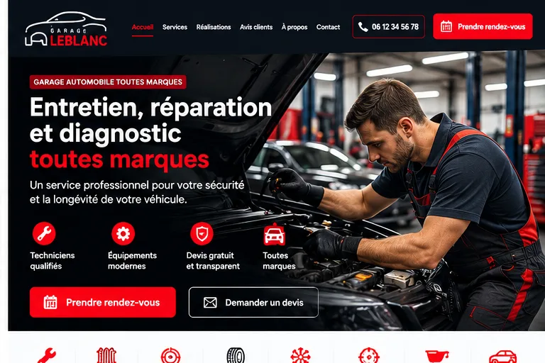 Capture du site Garage Leblanc